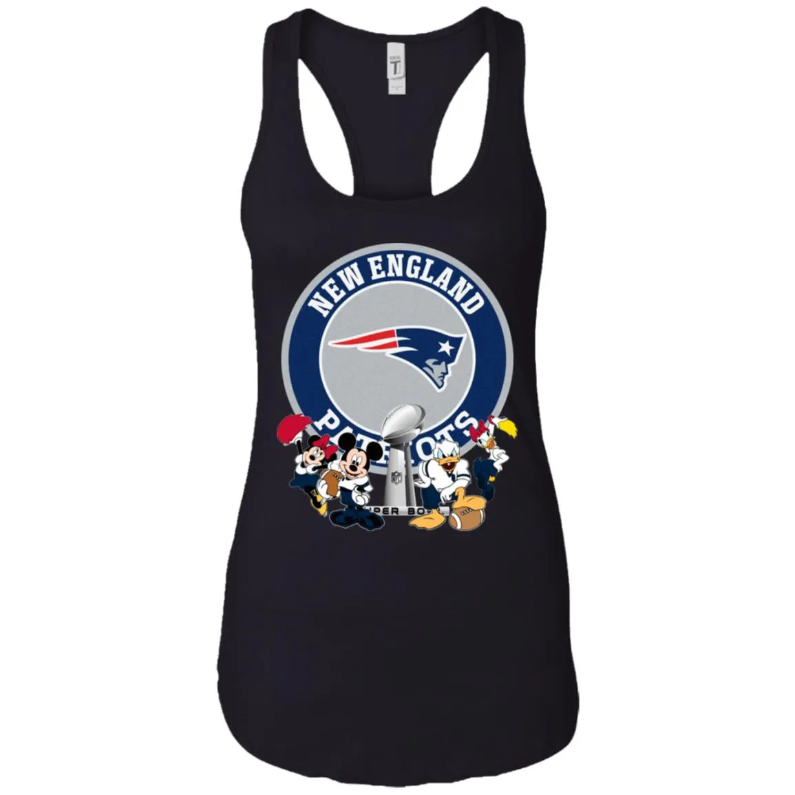 Nfl – New England Patriots Super Bowl 2019 Mickey Mouse Minnie Mouse Donald Duck Daisy Duck Football Women Tank Top