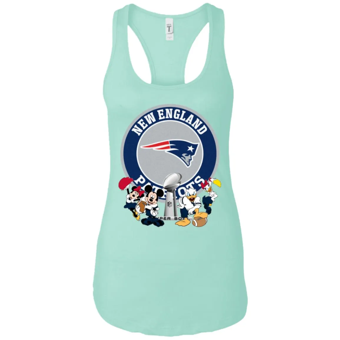 Nfl – New England Patriots Super Bowl 2019 Mickey Mouse Minnie Mouse Donald Duck Daisy Duck Football Women Tank Top