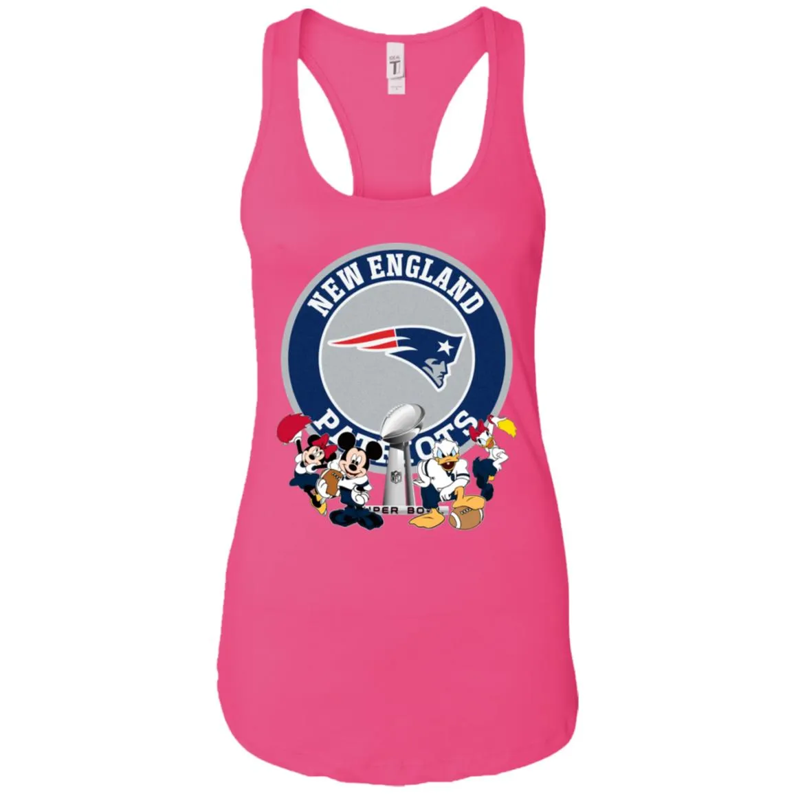 Nfl – New England Patriots Super Bowl 2019 Mickey Mouse Minnie Mouse Donald Duck Daisy Duck Football Women Tank Top