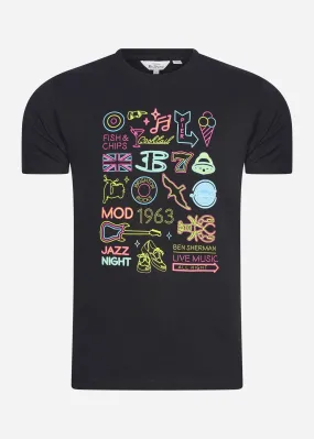 Night at brighton beach tee - black