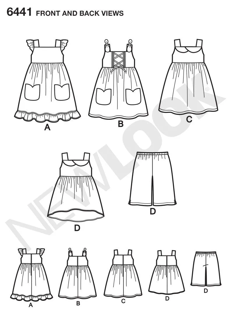 NL6441 Toddlers' Easy Dresses, Top and Cropped Pants