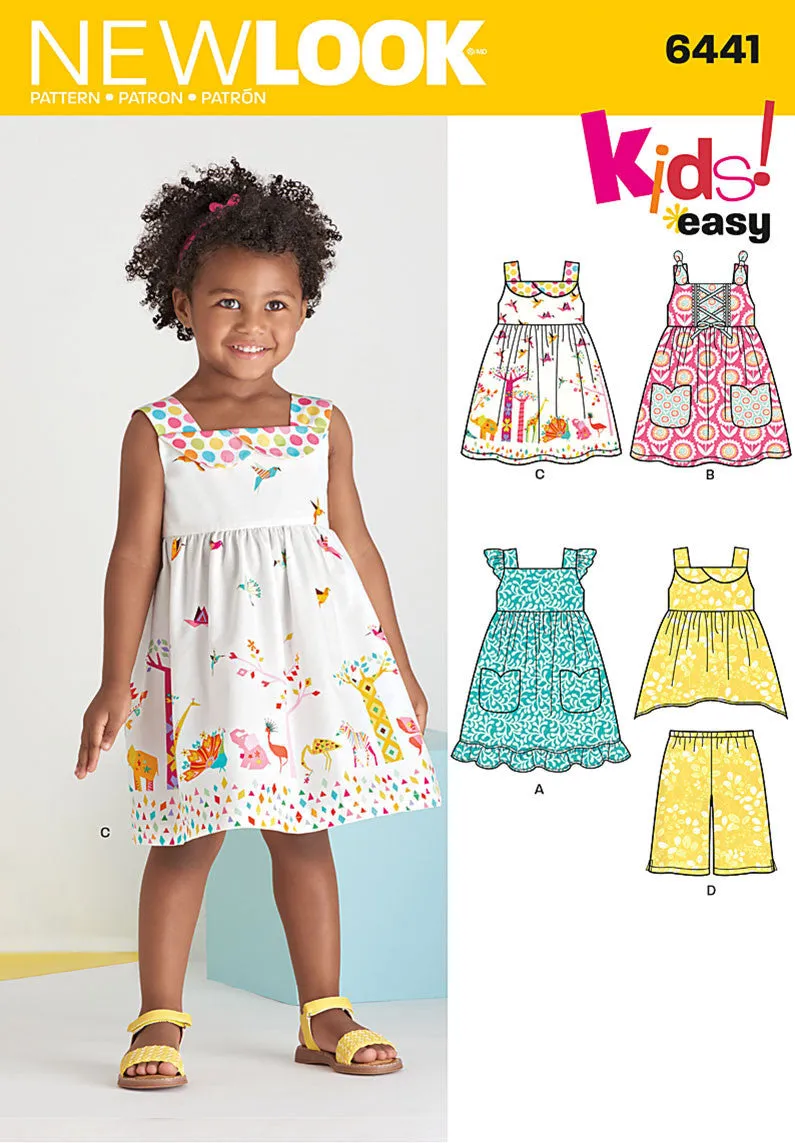 NL6441 Toddlers' Easy Dresses, Top and Cropped Pants