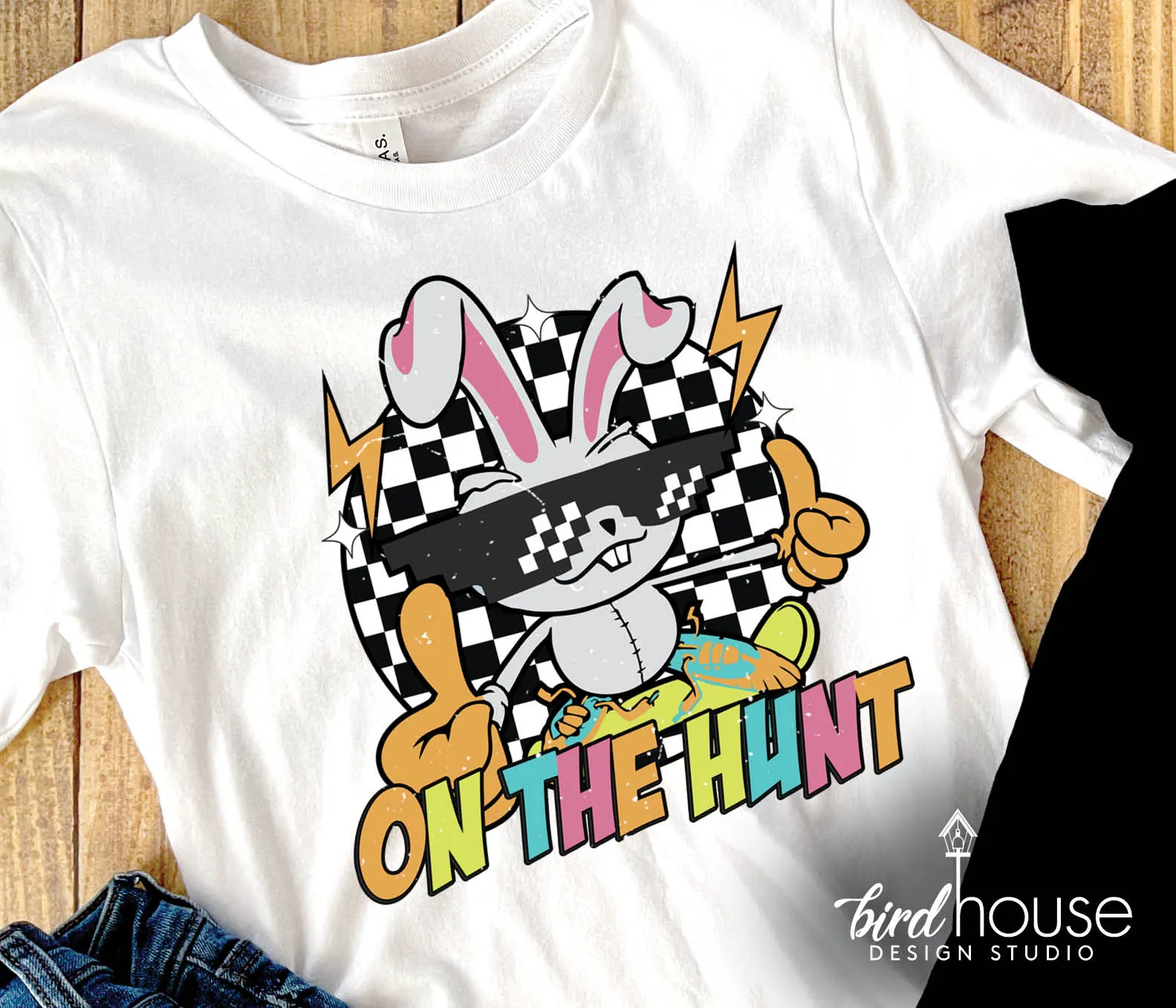 On the Hunt Easter Shirt, Cute Retro Easter Graphic Tee