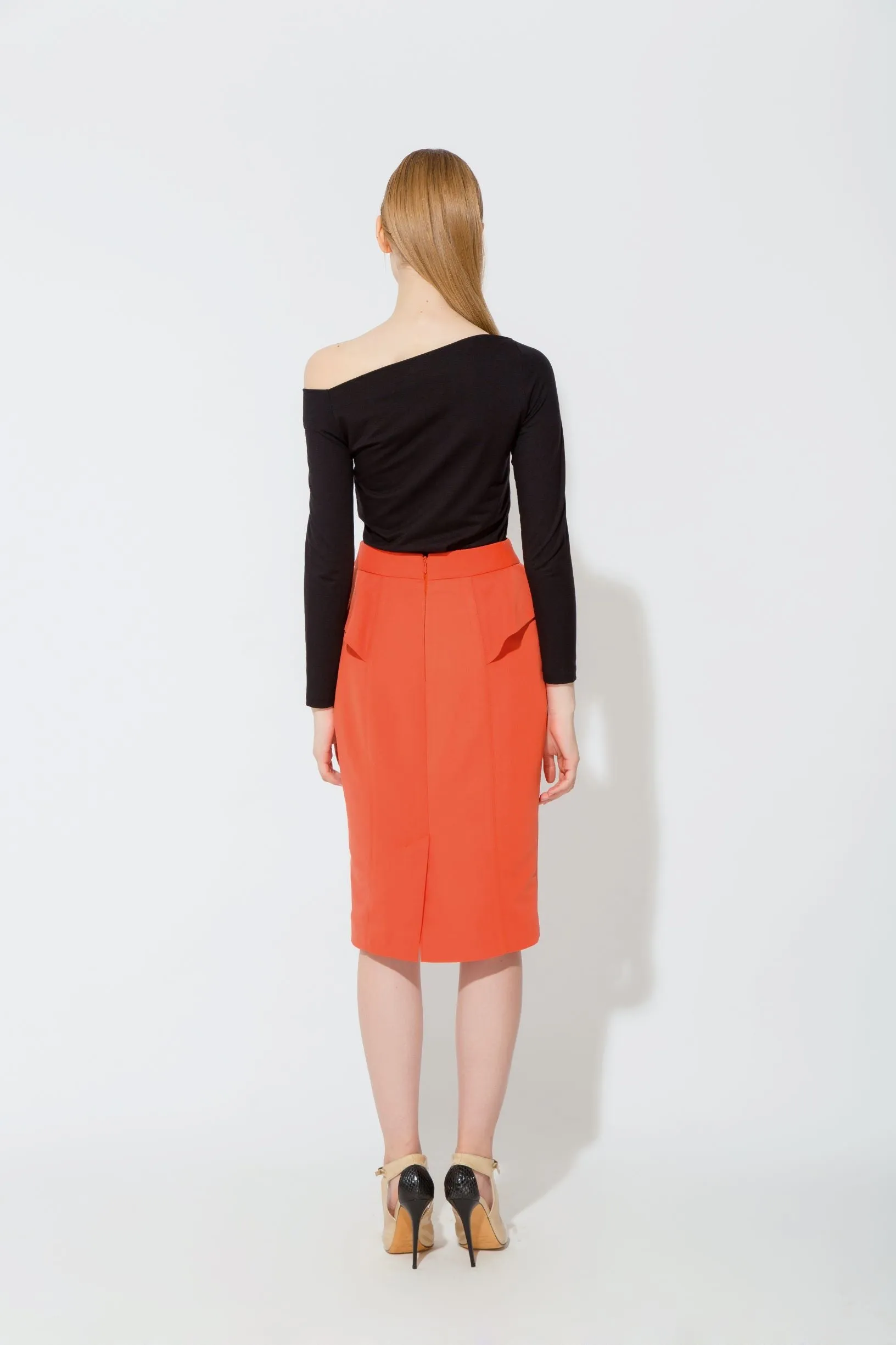 Orange Ruffle Skirt