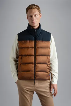 Paul & Shark Color Block Quilted Vest | Bronze/Black
