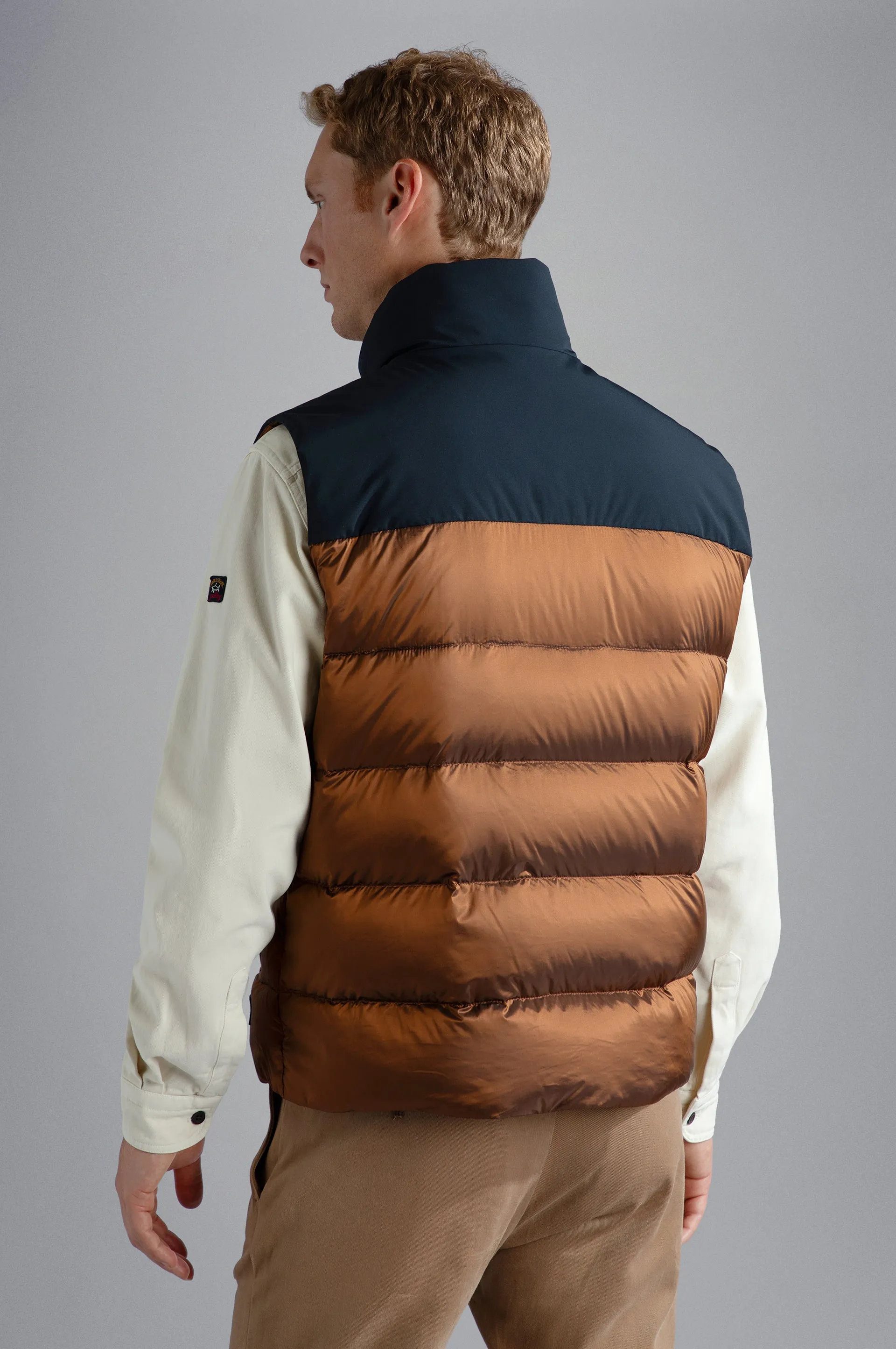 Paul & Shark Color Block Quilted Vest | Bronze/Black