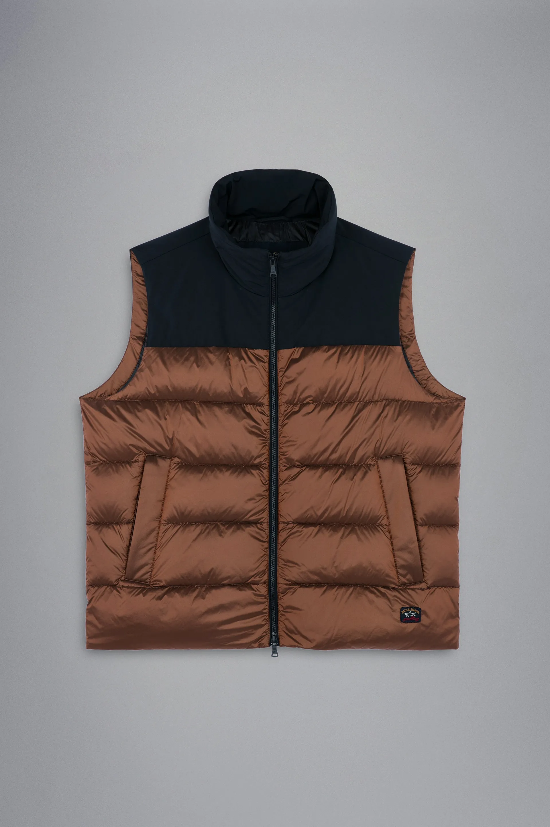 Paul & Shark Color Block Quilted Vest | Bronze/Black