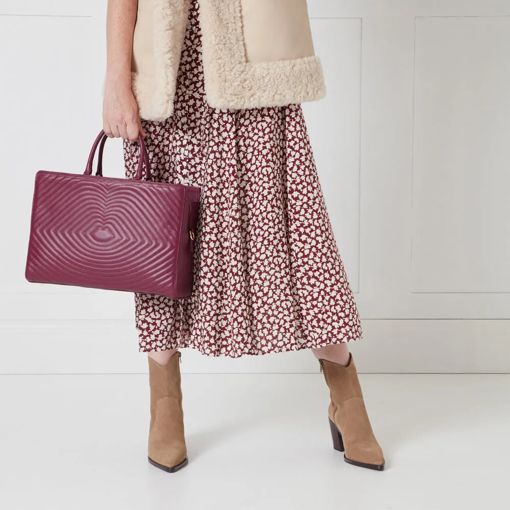 PEONY LIP RIPPLE QUILTED LEATHER BETHANY HANDBAG