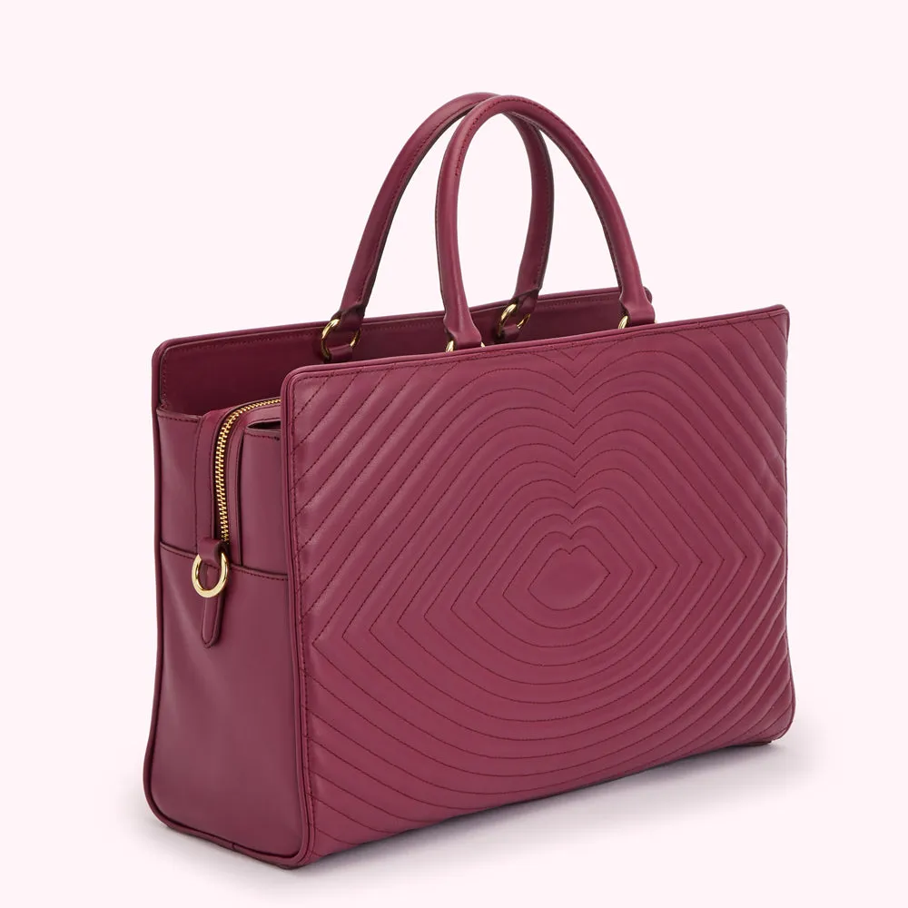 PEONY LIP RIPPLE QUILTED LEATHER BETHANY HANDBAG
