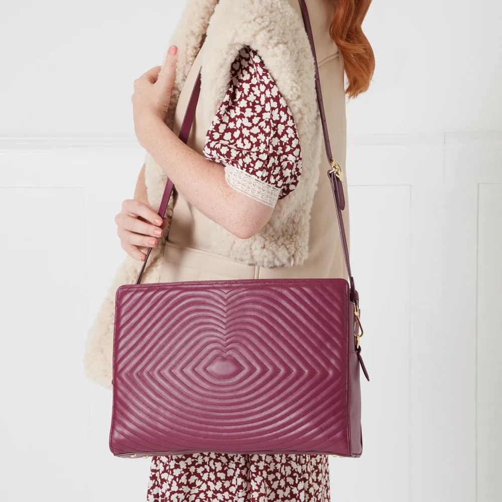 PEONY LIP RIPPLE QUILTED LEATHER BETHANY HANDBAG