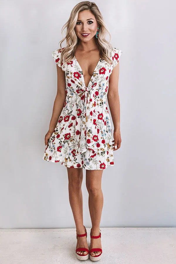Peony Party Wrap Dress in Ivory