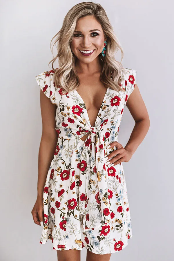 Peony Party Wrap Dress in Ivory
