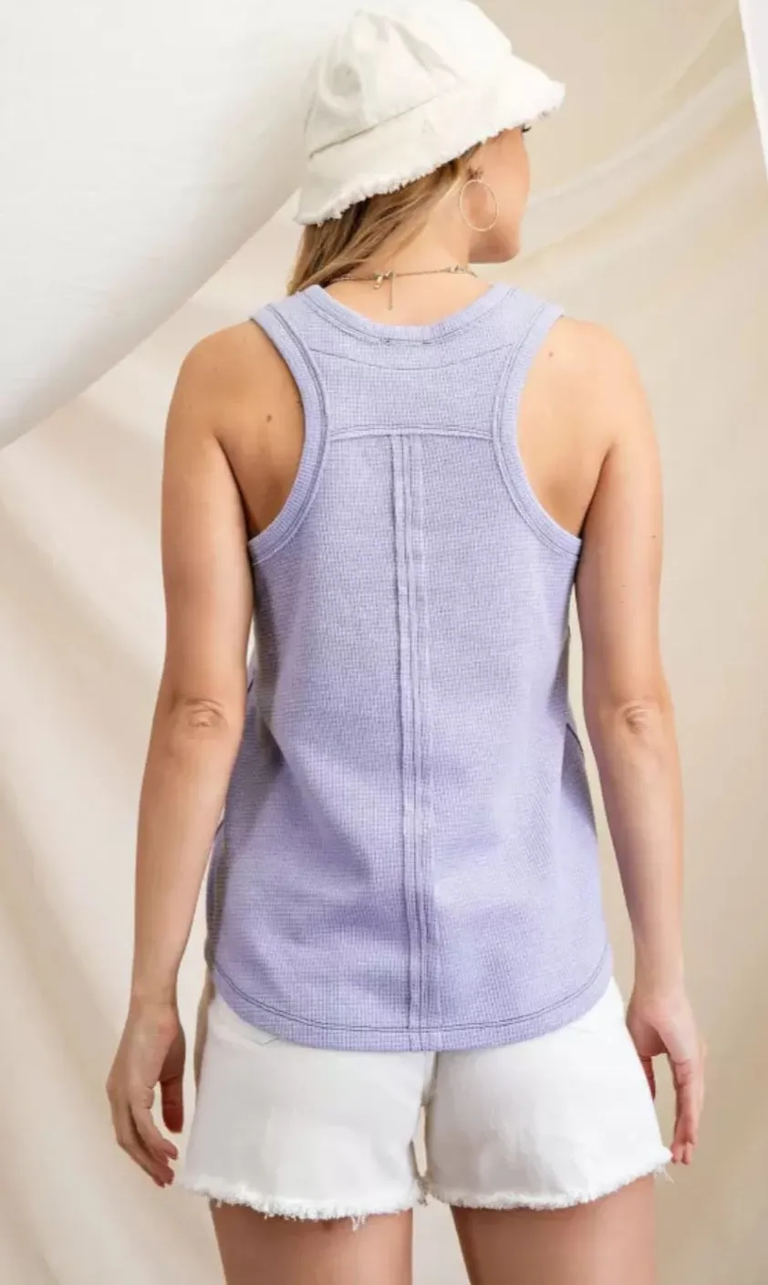 Peri blue stitch detail racerback tank