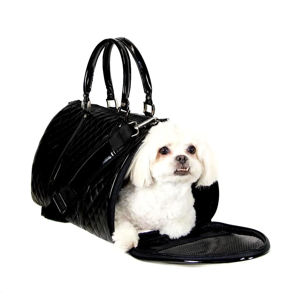 Petote JL Duffel Dog Carrier Black Quilted