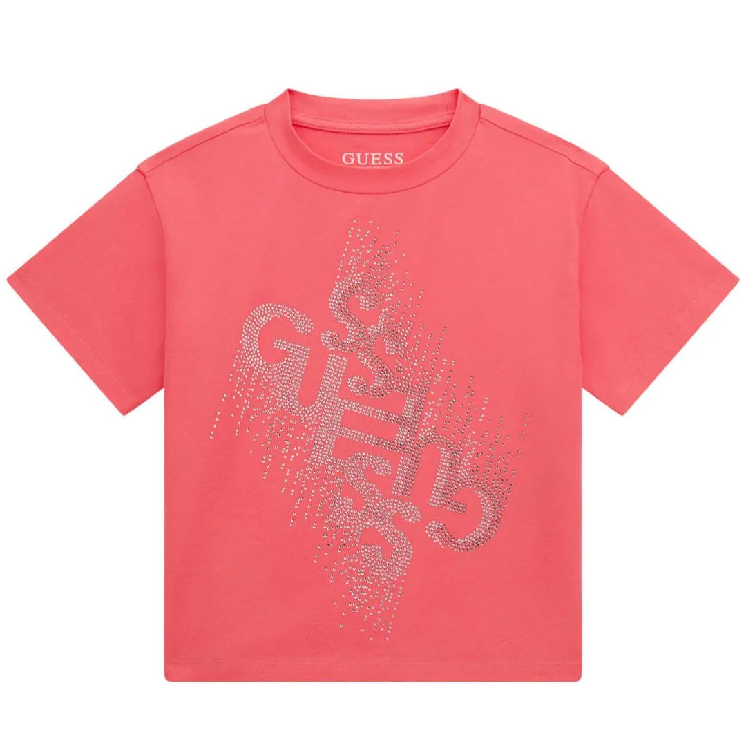 Pink Diamante Logo T-Shirt