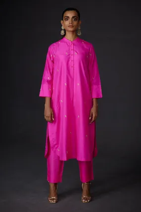 Pink Embroidered Tunic & Pant Set