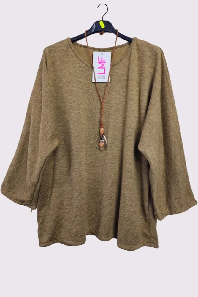 Plain Soft Feel Necklece Top