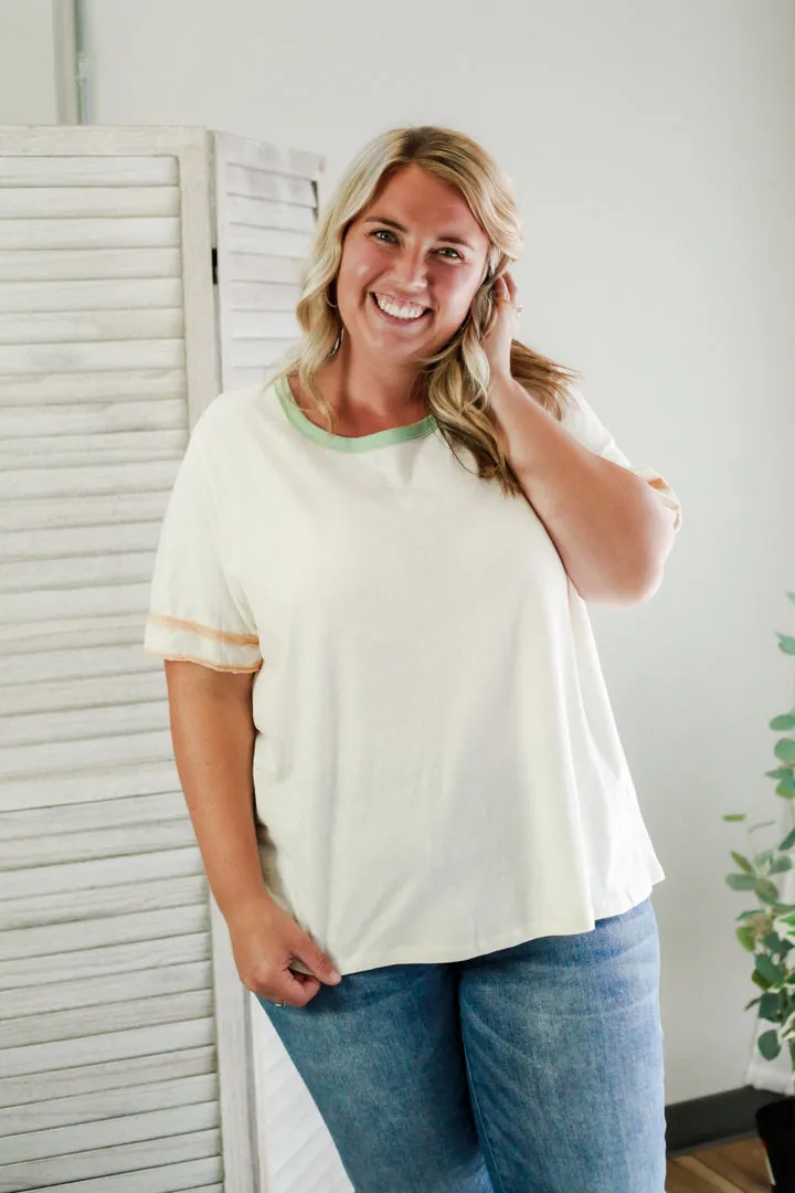 PLUS Stripe Sleeve Tee