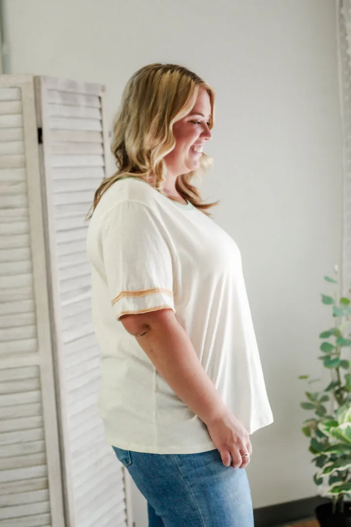 PLUS Stripe Sleeve Tee