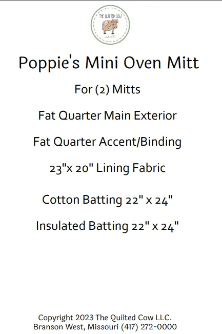 Poppie's Mini Oven Mitts
