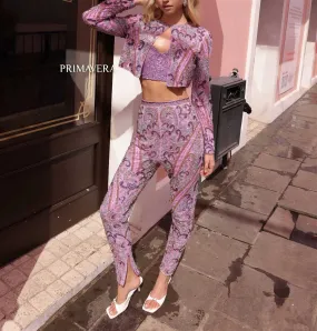 Primavera Couture 4174  Prom 3 Piece Set Sequin Beaded Tank Top Jacket Pant Suit