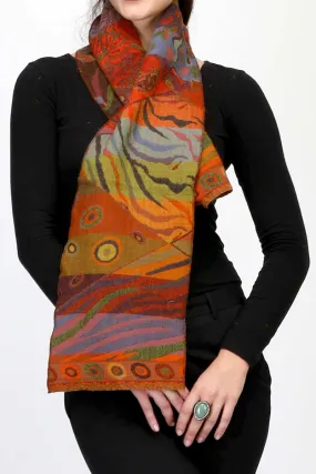 Pure Merino Wool  Neck Scarf Autumn Color  Free Bag
