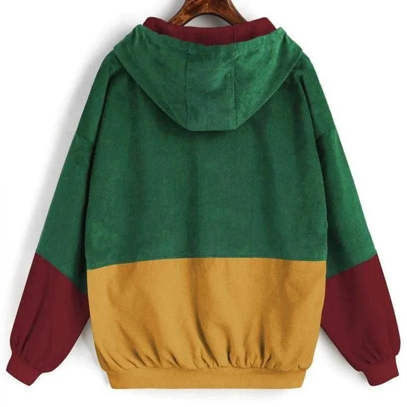 Purpdrank - Outerwear Coats Jackets Corduroy Patchwork Oversize Jackets Autumn Jacket Women Chaqueta Mujer Ceket Streetwear Coat Windbreaker