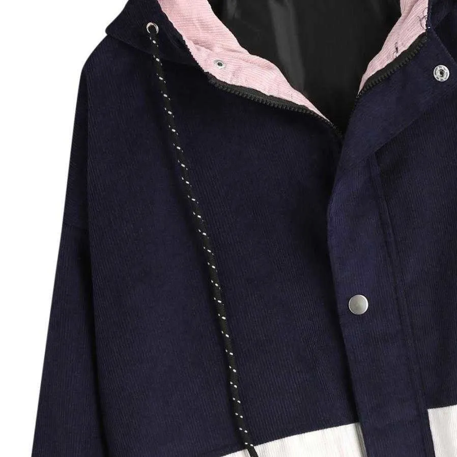 Purpdrank - Outerwear Coats Jackets Corduroy Patchwork Oversize Jackets Autumn Jacket Women Chaqueta Mujer Ceket Streetwear Coat Windbreaker