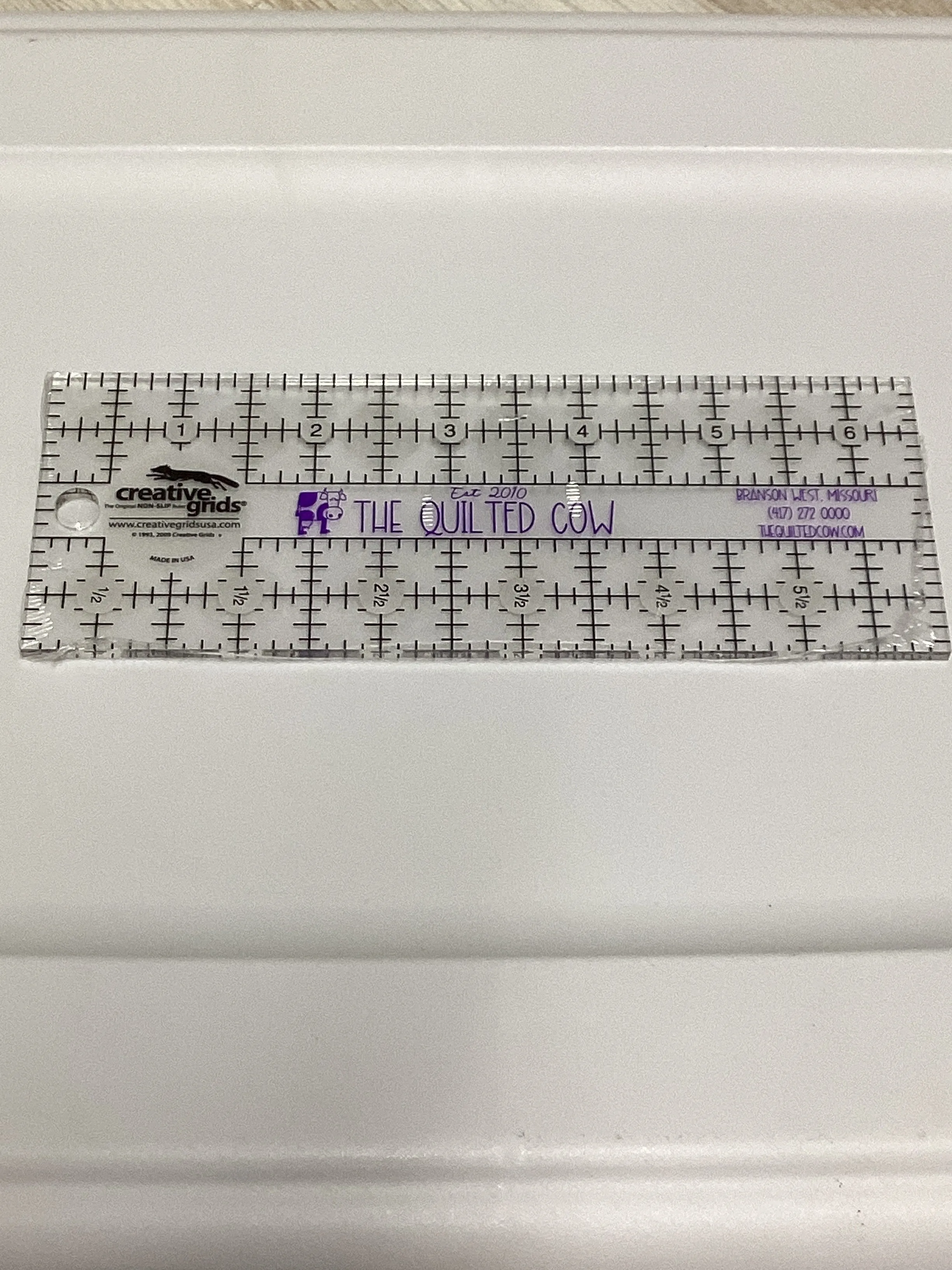 Quilted Cow Ruler 2 1/2" X 6 1/2"