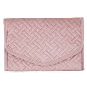 Quilted Jewelry Clutch in Light Pink