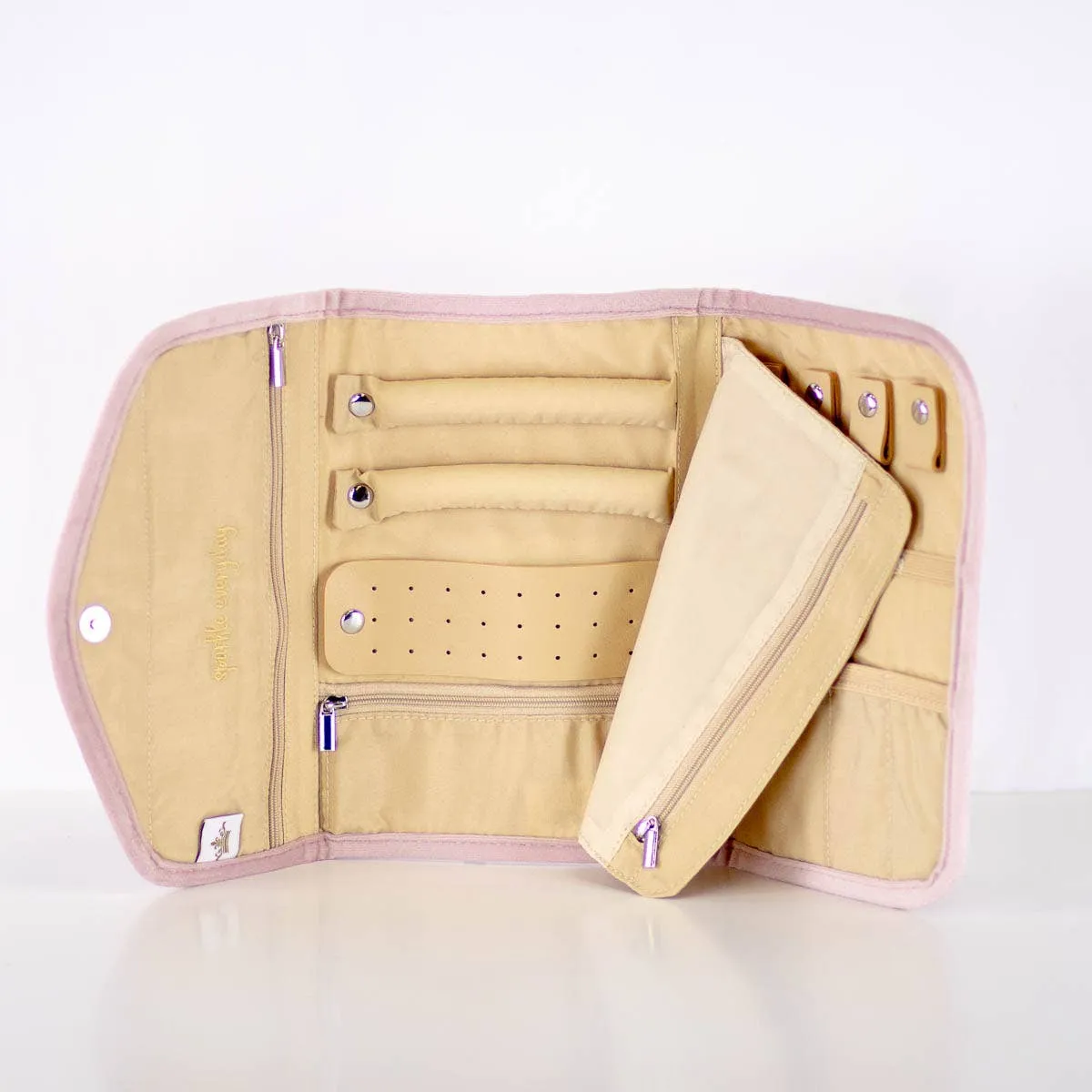 Quilted Jewelry Clutch in Light Pink