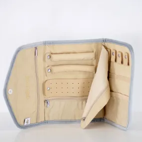 Quilted Jewelry Clutch in Slate