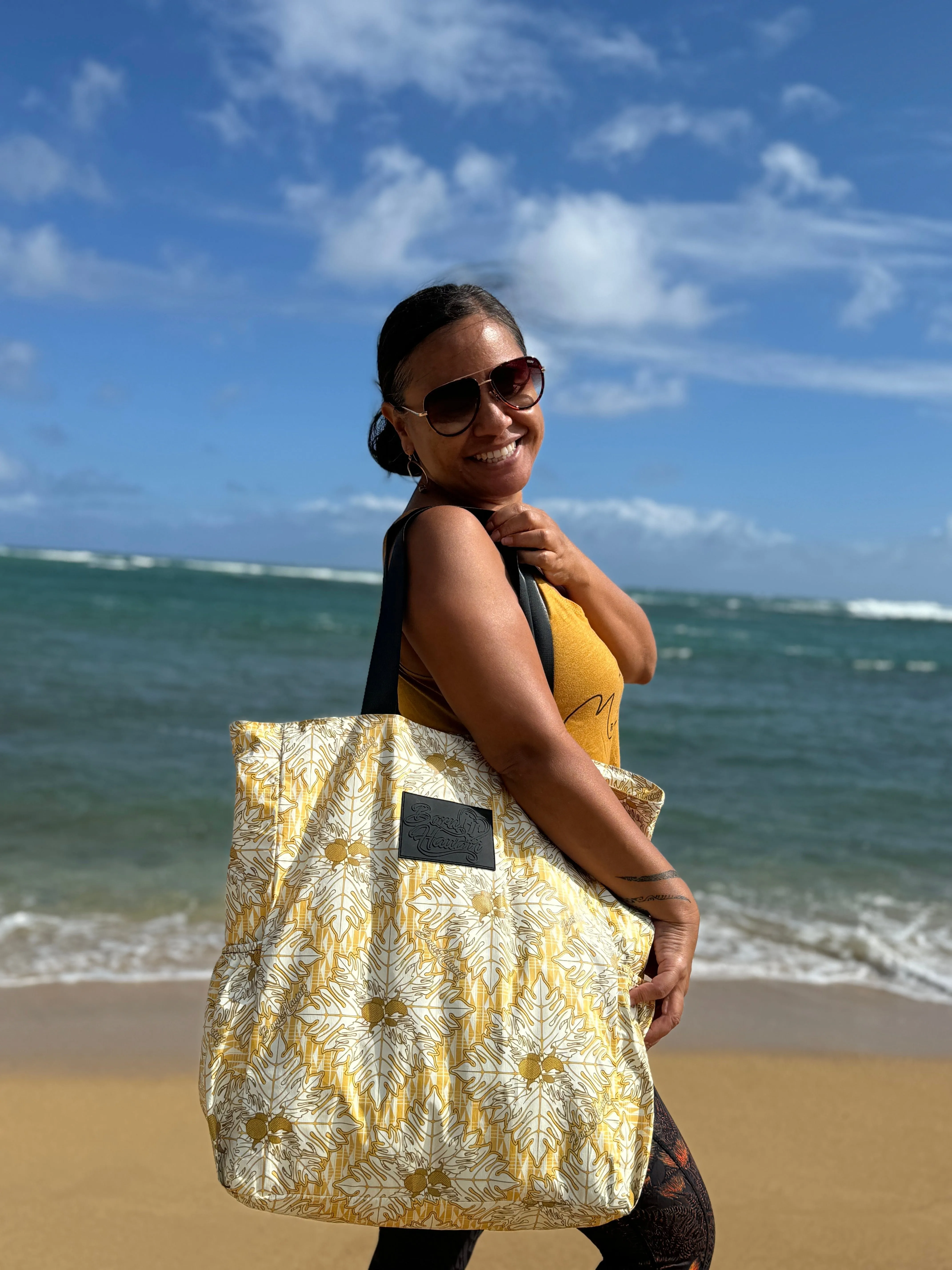 QUILTED MIDI POUCH MUSTARD