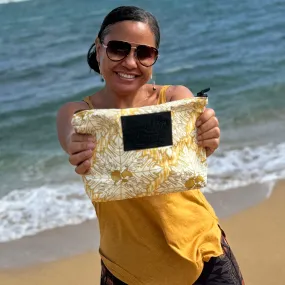 QUILTED MIDI POUCH MUSTARD
