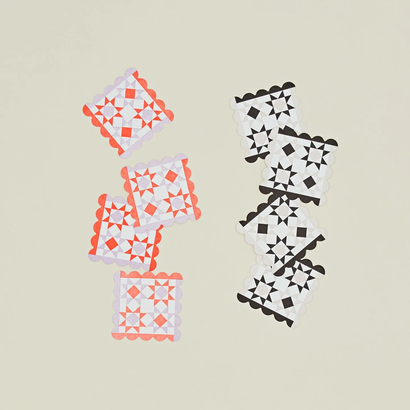 Reusable Paper Coaster, Set of 8 - Quilted