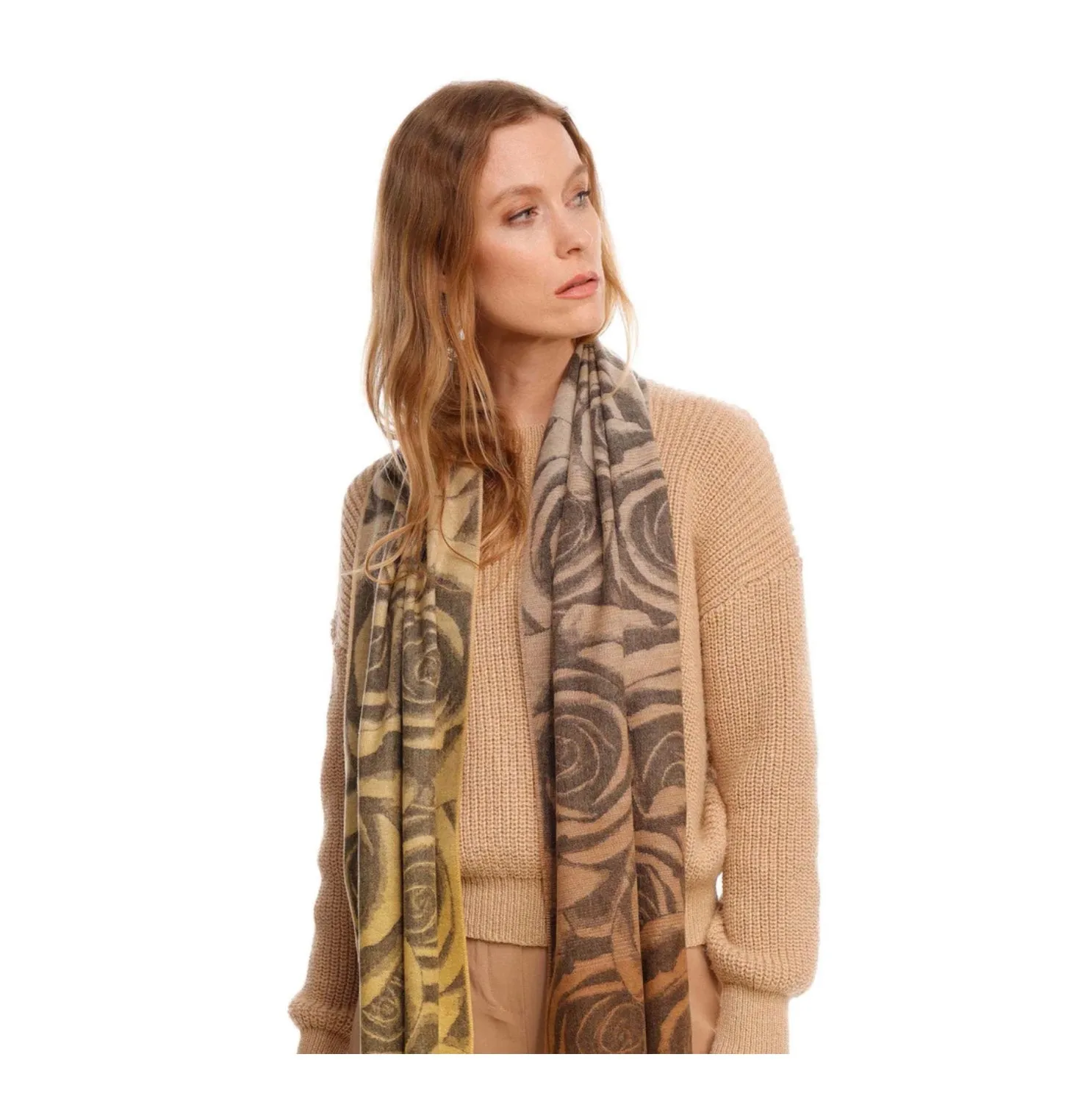 Roses with Ombré Oversized Cashmink® Scarf
