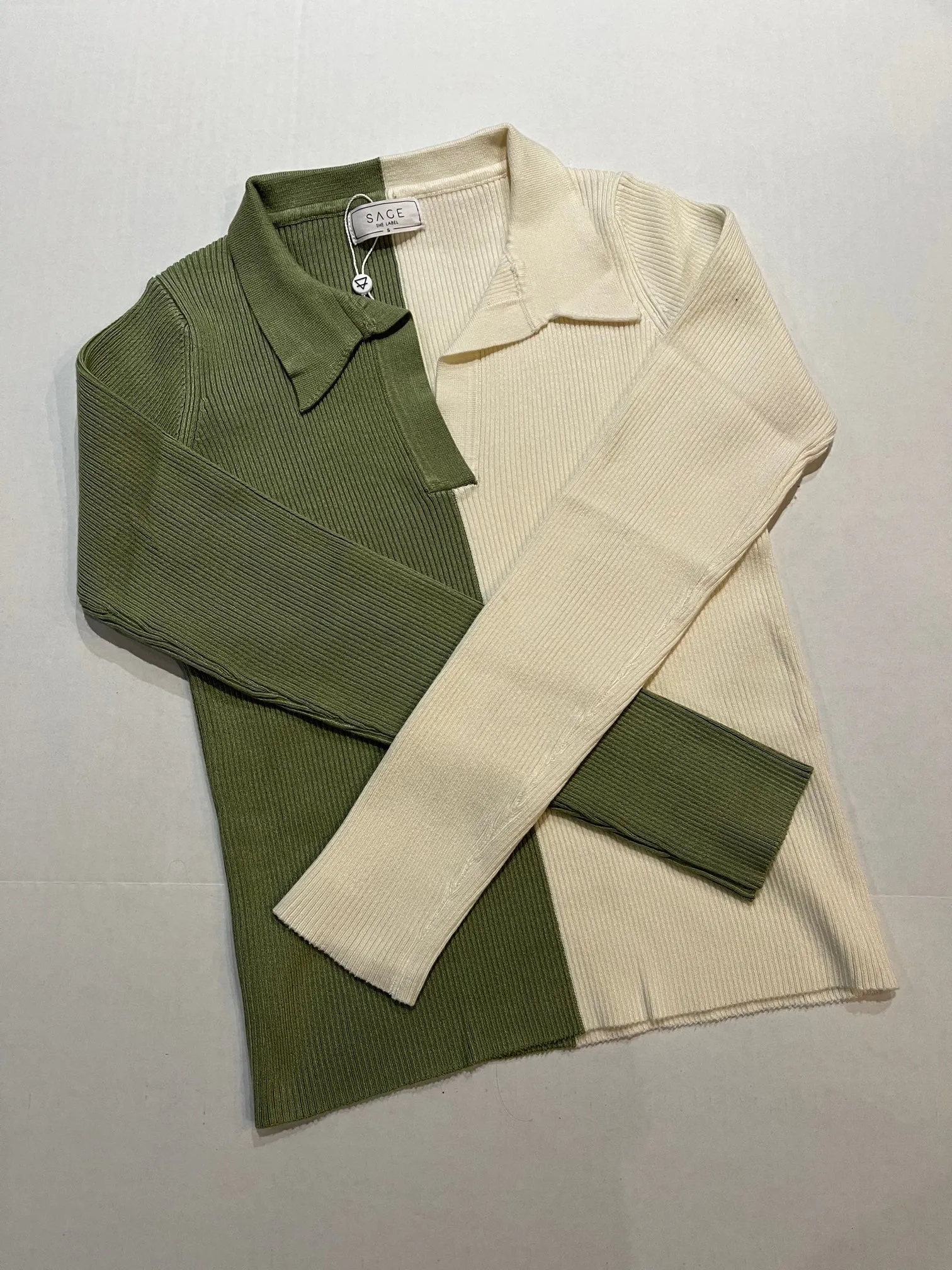 Sage The Lable By Your Side Colorblock Knit Tiop