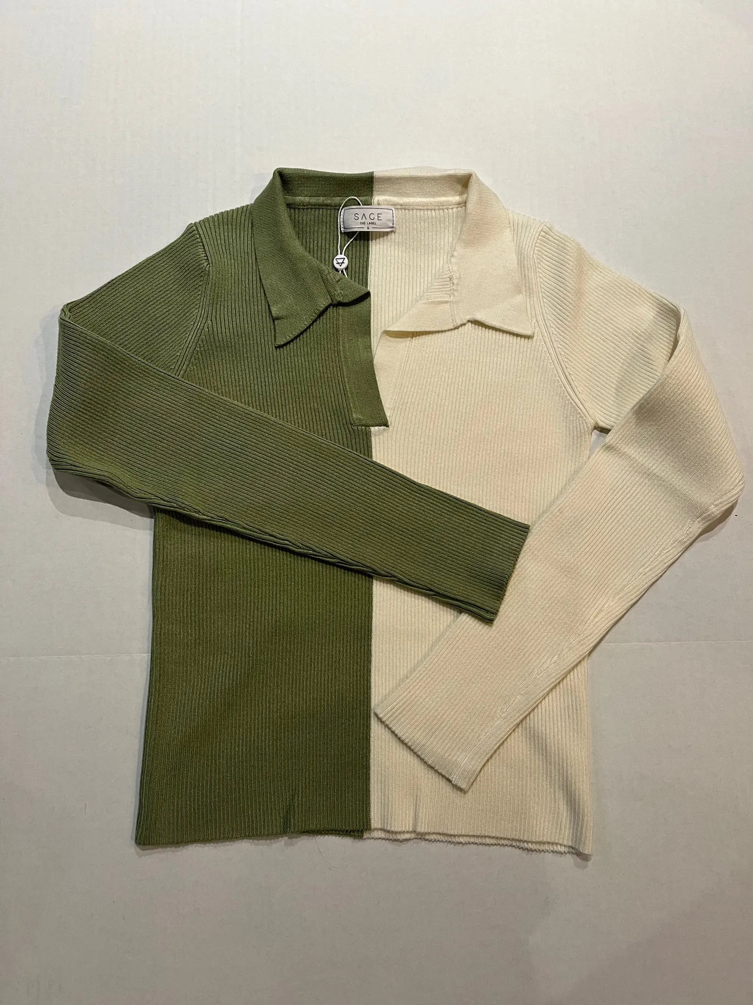 Sage The Lable By Your Side Colorblock Knit Tiop