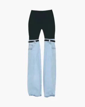 Salvatore – Spliced buckle detail – Denim pants