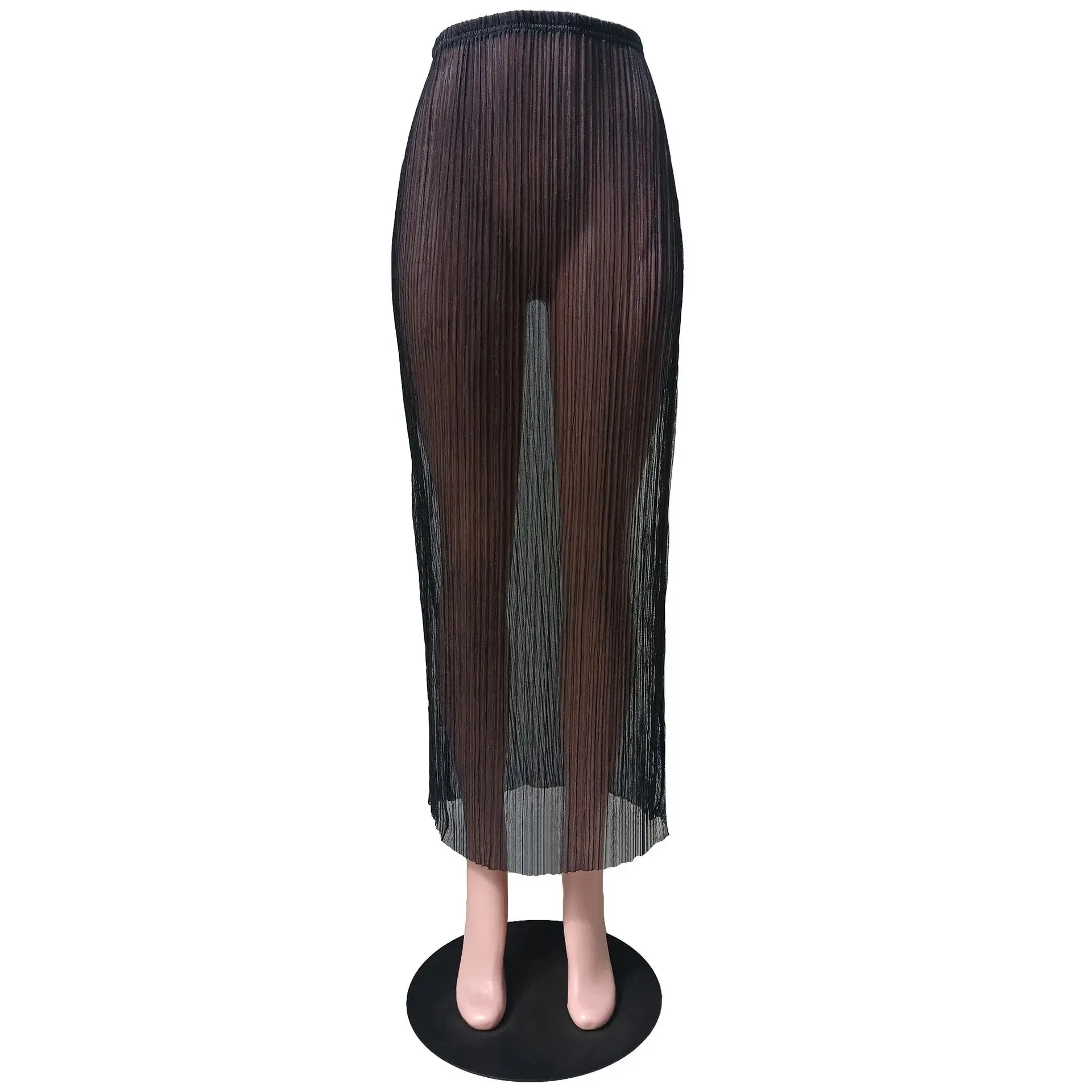 See through Pleated Fashion Skirt