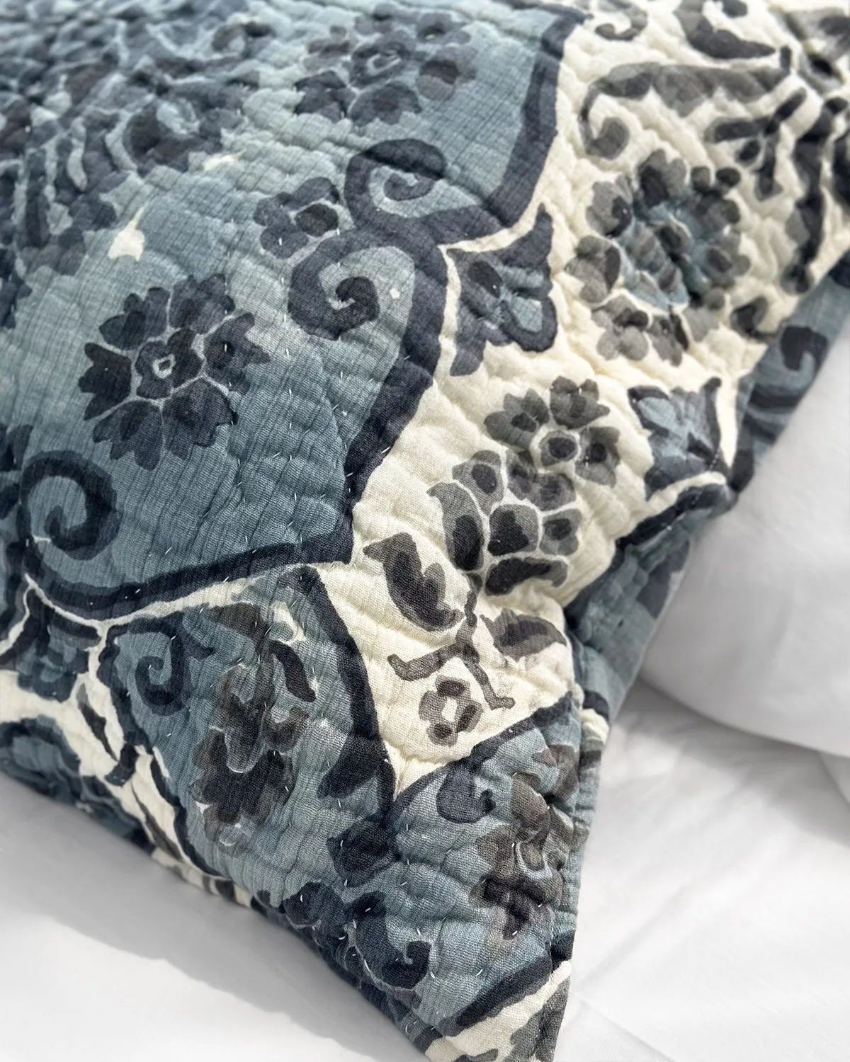 Sophia Quilted Blue Shams