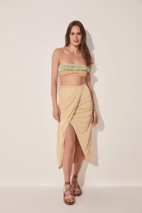 Straw Criss Crossed Midi Skirt E4885A1605