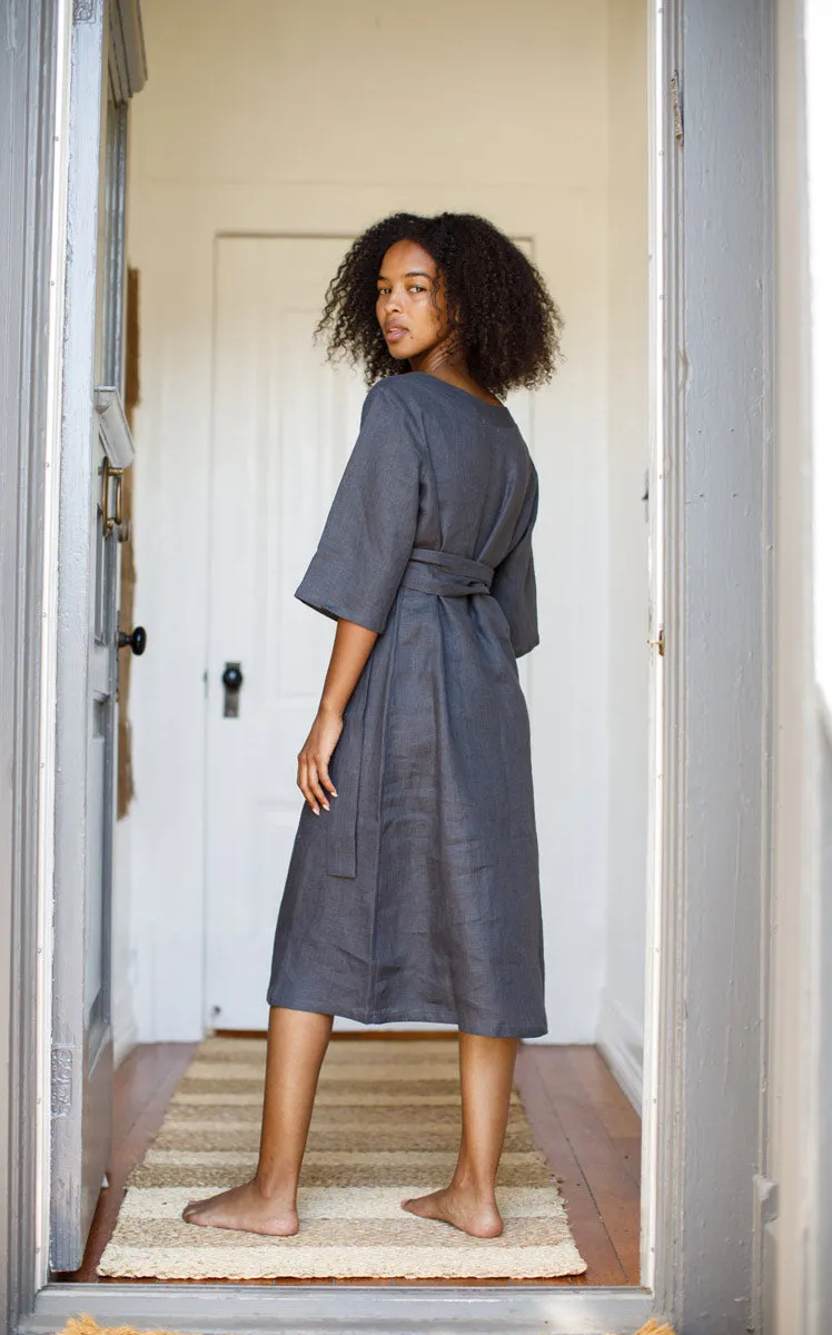 Studio Dress in Iron Linen