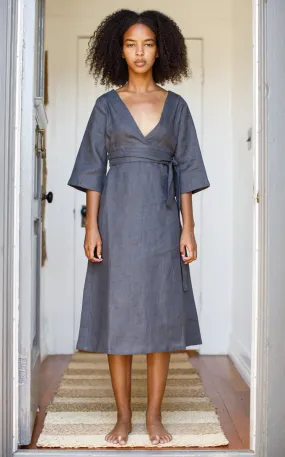 Studio Dress in Iron Linen