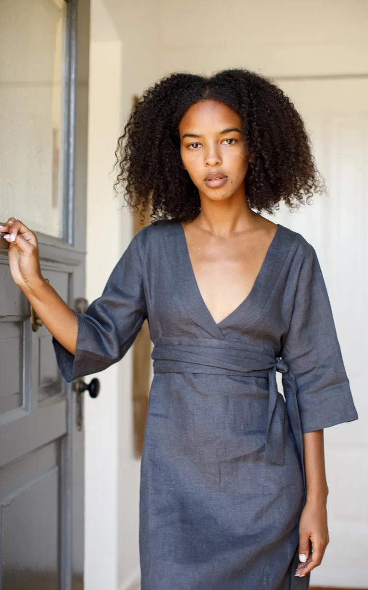 Studio Dress in Iron Linen