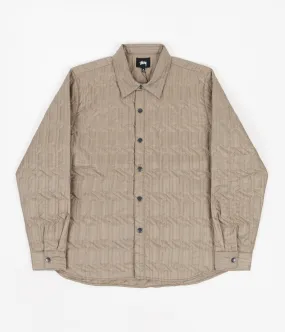 Stussy Quilted Insulated Long Sleeve Shirt - Beige