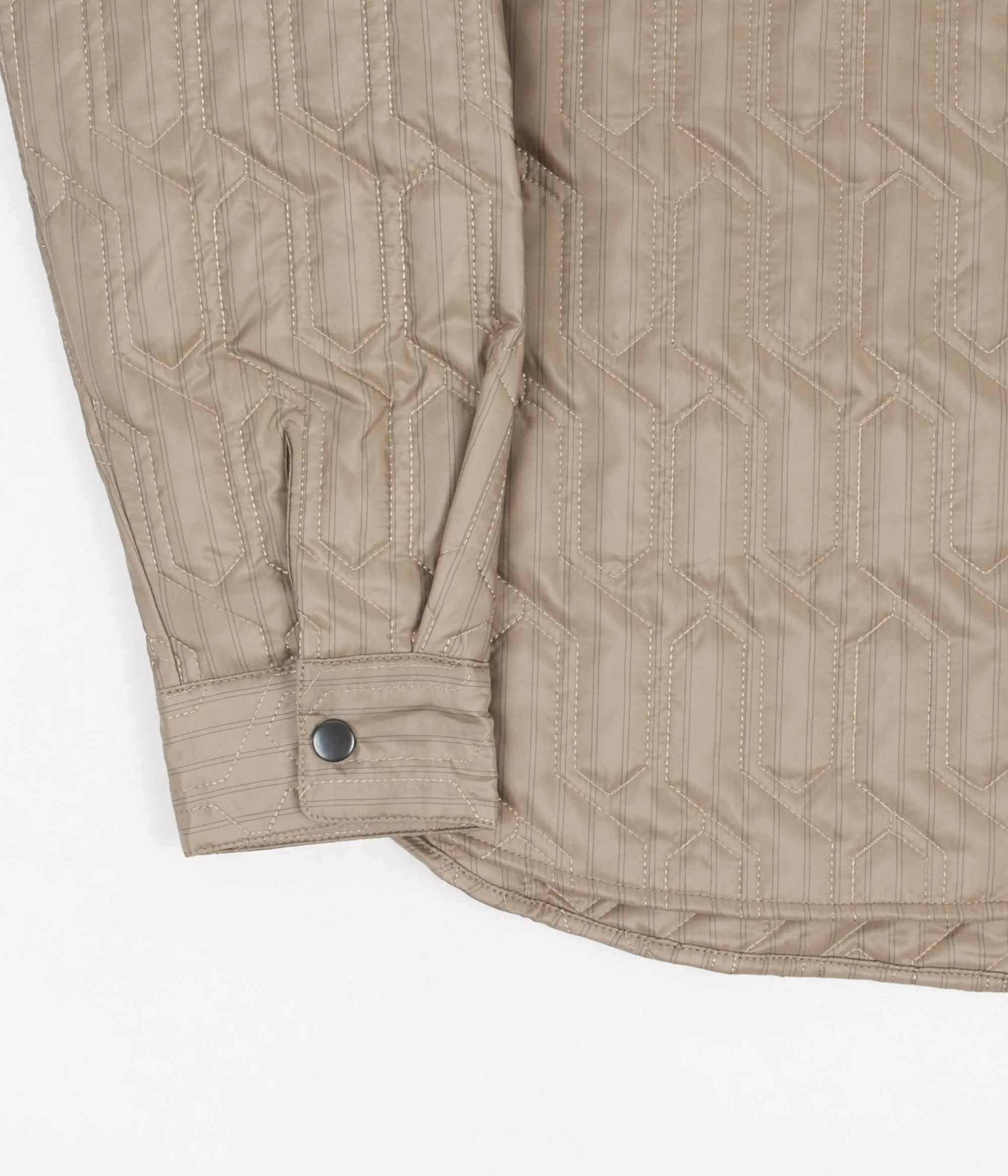 Stussy Quilted Insulated Long Sleeve Shirt - Beige