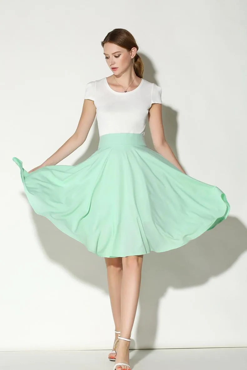 Summer High Waist Middle Zipper Skirt