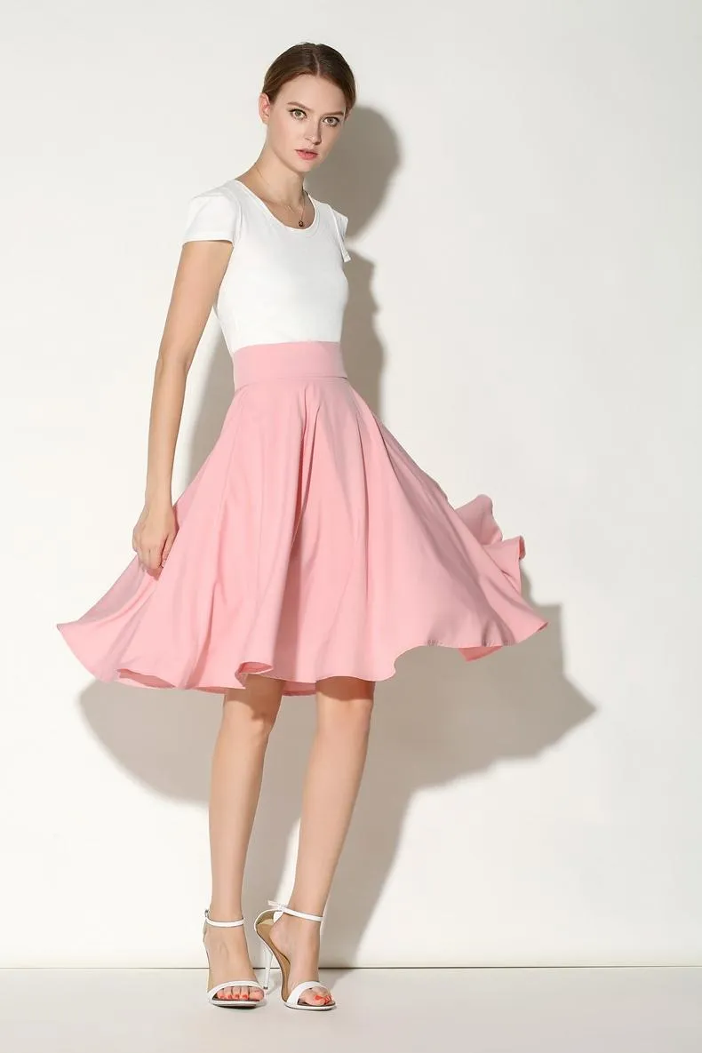 Summer High Waist Middle Zipper Skirt