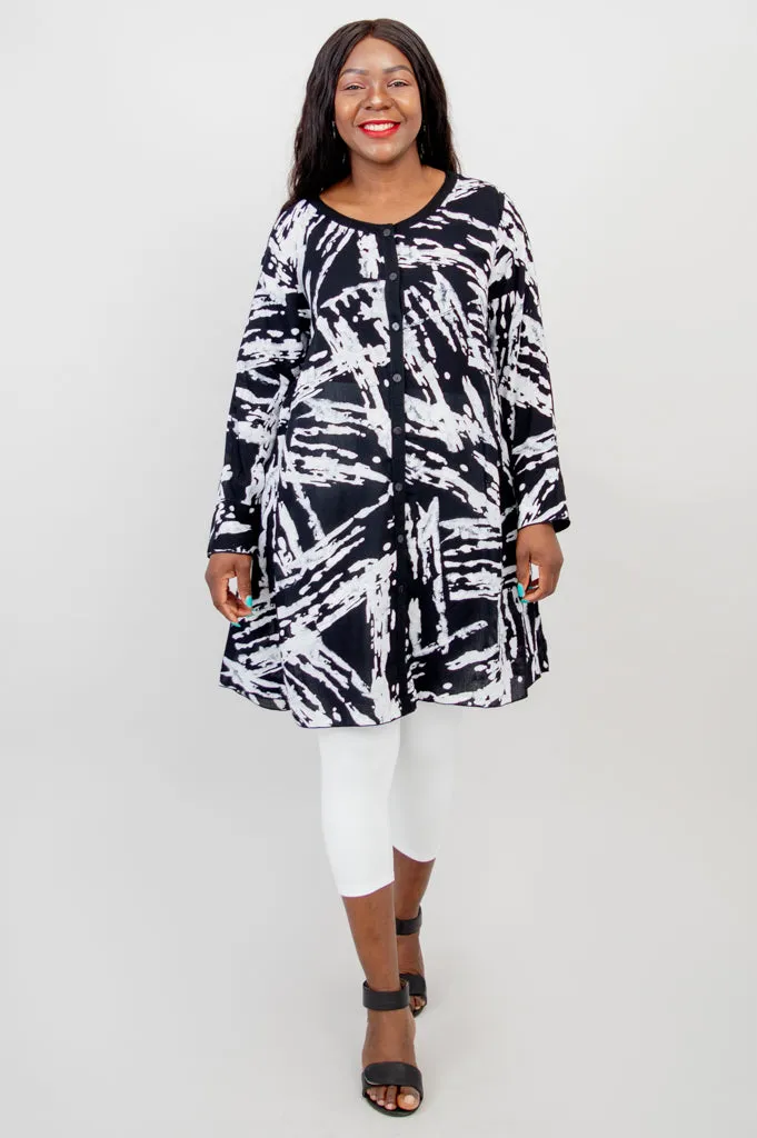 Sylvia Tunic, Blk/Wht Eclipse